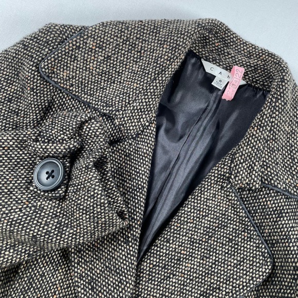 Cabi Tweed Blazer Women's Size 8 Brown Black Fitted Jacket Career - Picture 1 of 7